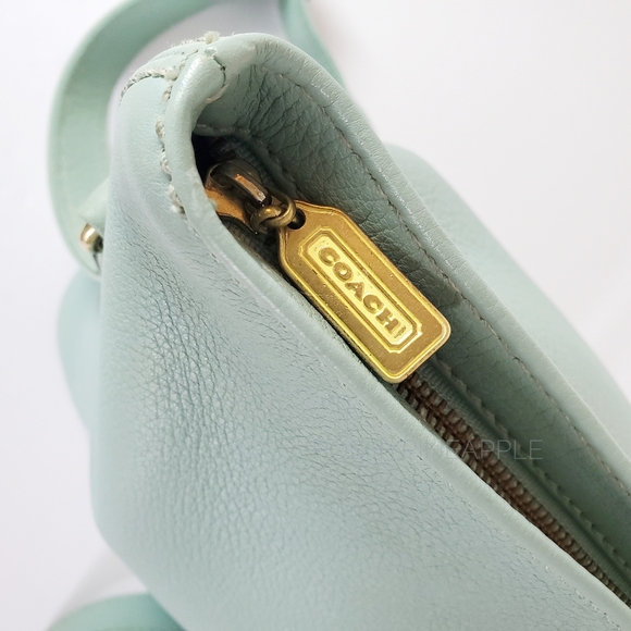 Vintage Coach Sea Foam Blue Pebble Leather Sonoma Bucket Bag #4907 - Picture 8 of 11